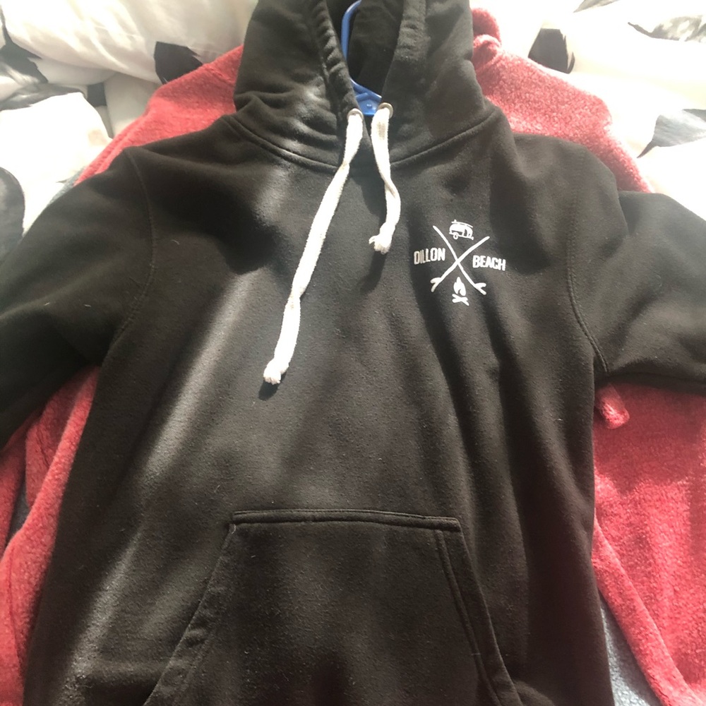 Dillon beach camper logo black hoodie